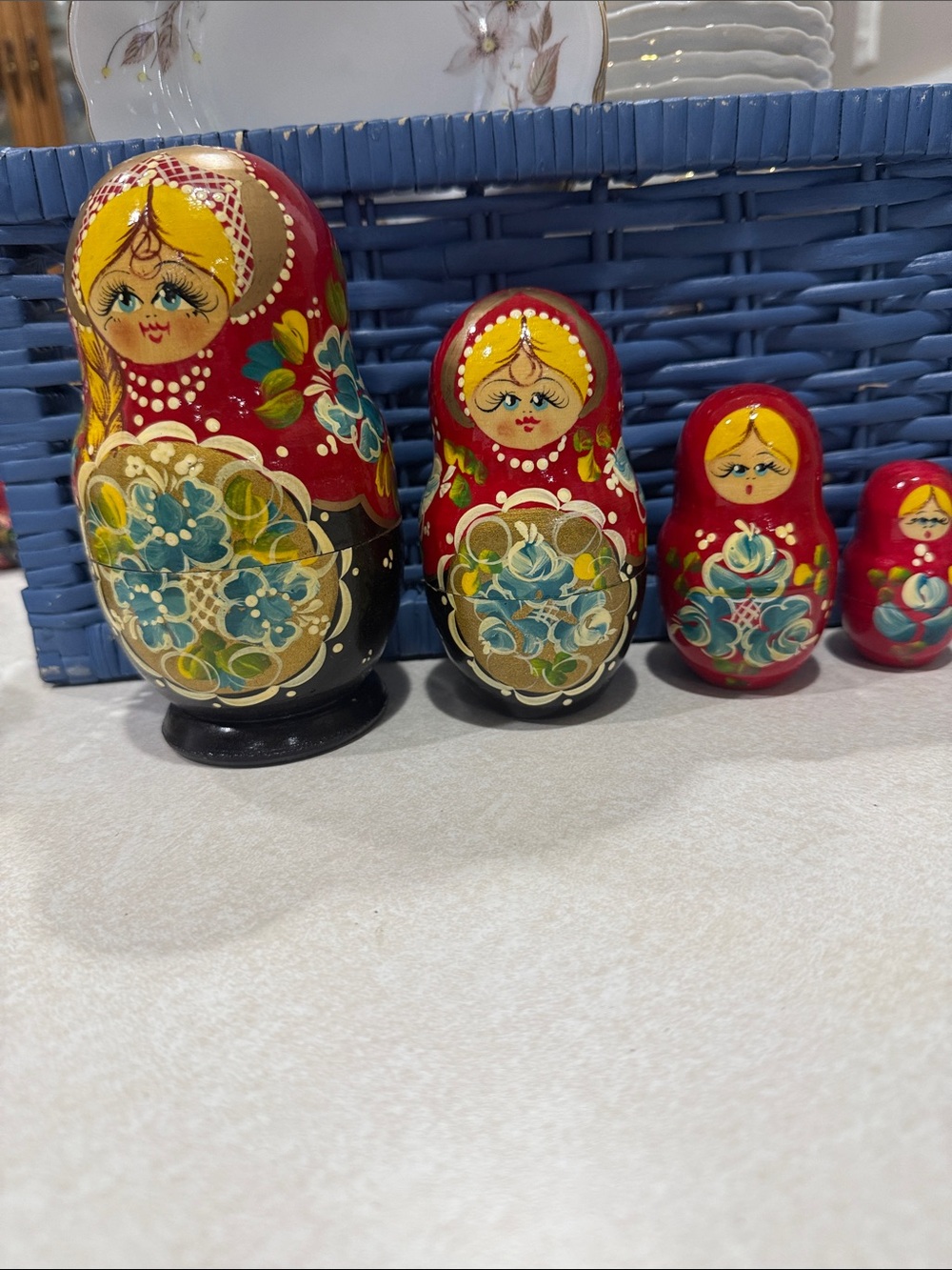 vintage Russian nesting dolls.